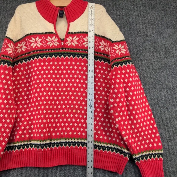 Lands' End Men's 1/4 Zip Pullover Knit Sweater Multicolor XL 46-48 Fair Isle - Picture 11 of 13
